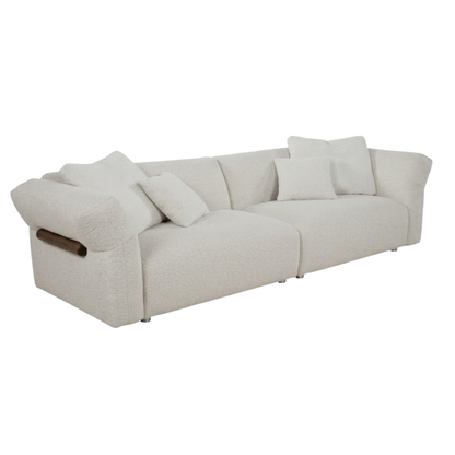 Klaussner Rivello White Fabric 3-Seater Sofa