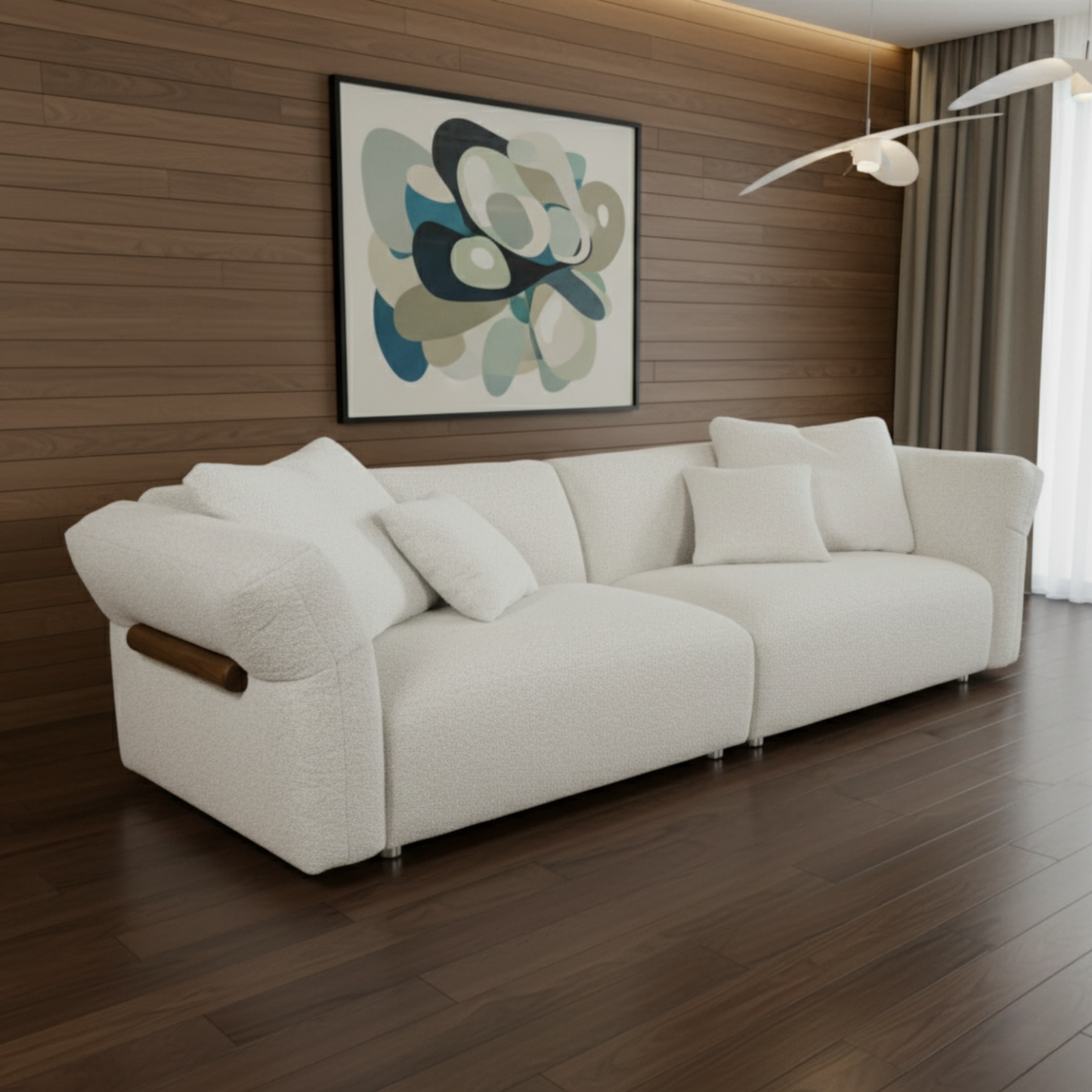 Klaussner Rivello White Fabric 3-Seater Sofa