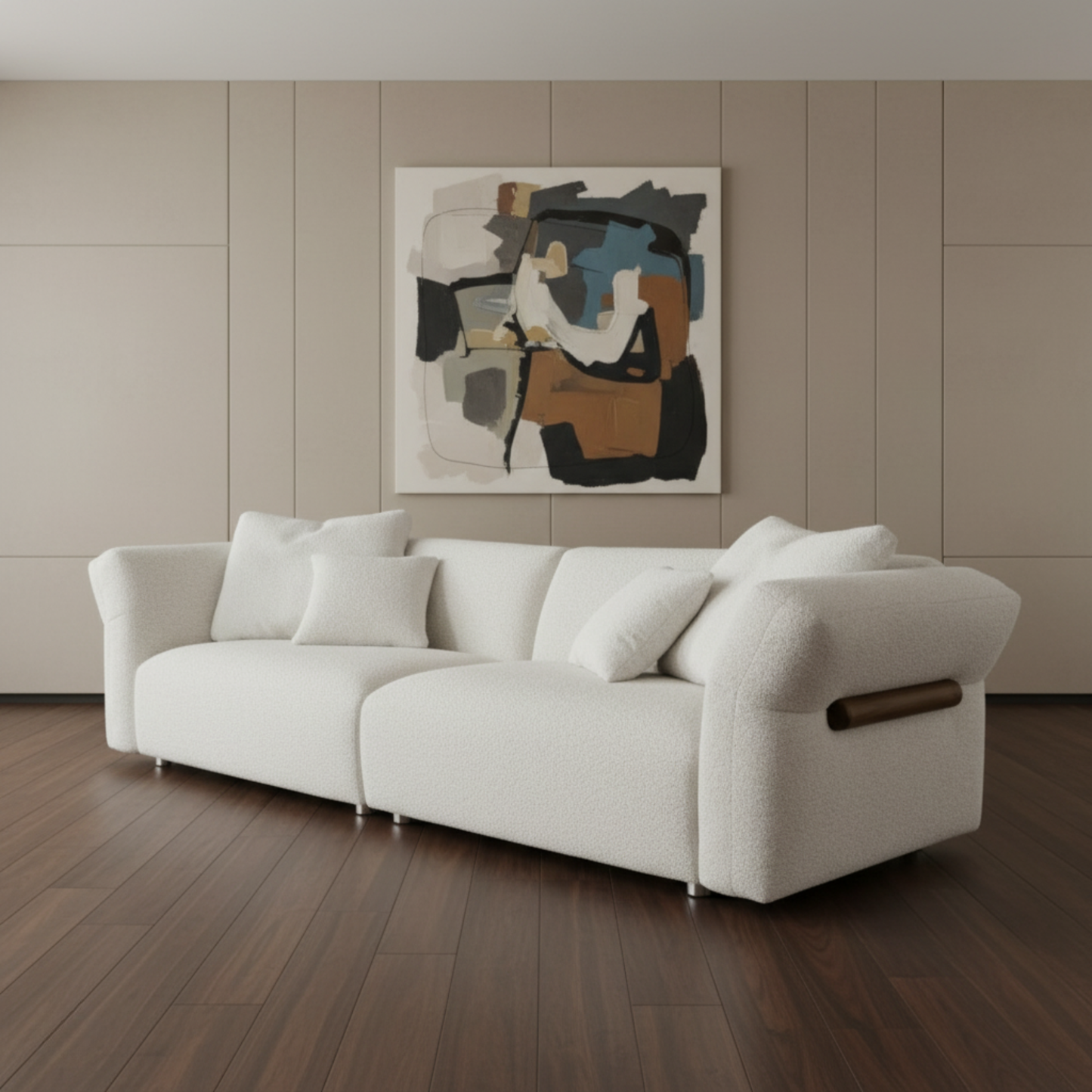 Klaussner Rivello White Fabric 3-Seater Sofa