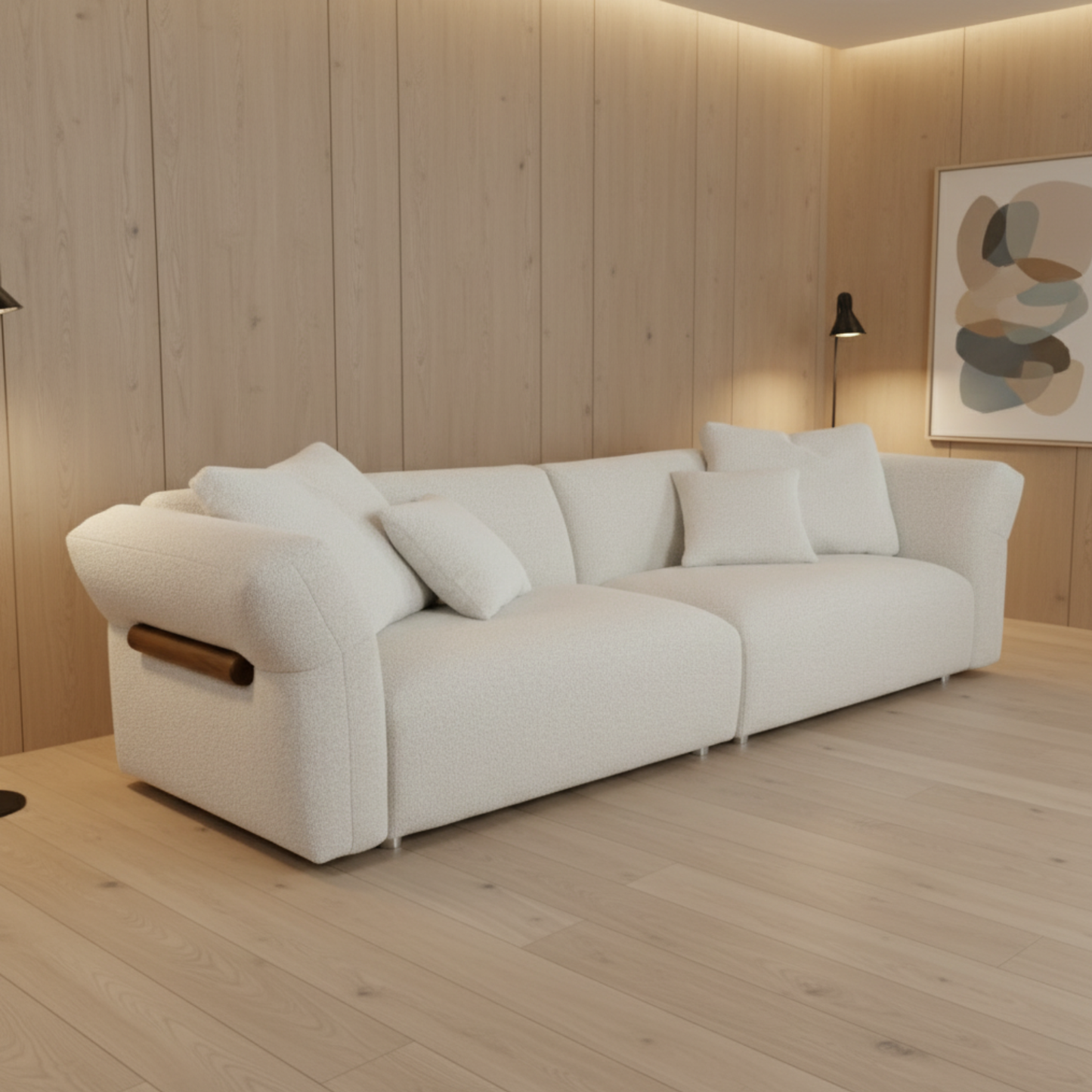 Klaussner Rivello White Fabric 3-Seater Sofa