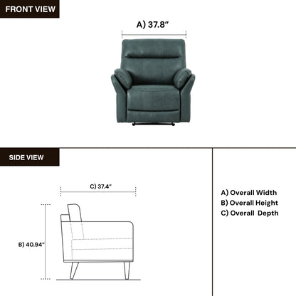Klaussner Riverton Leather Reclining Chair with USB Port-Comfort Design Furniture