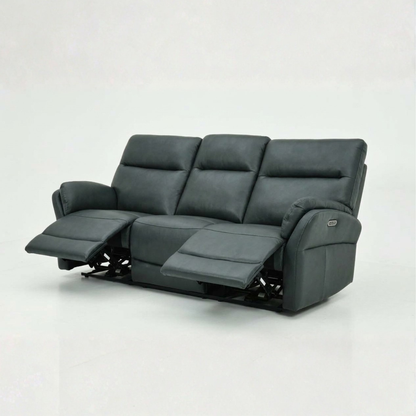 Klaussner Riverton Leather Reclining Sofa with USB Port