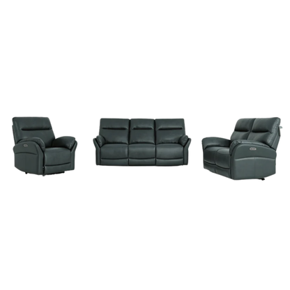 Klaussner Riverton Leather Reclining Sofa with USB Port
