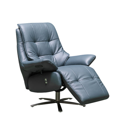 Klaussner Serano Swivel Power Recliner Lift Chair in Blue
