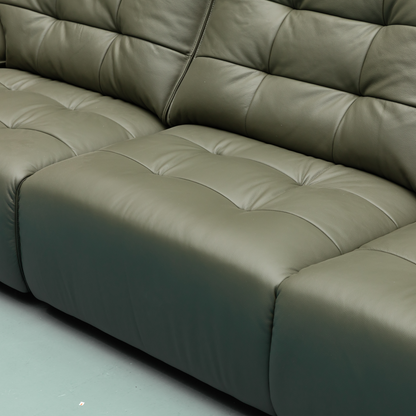 Klaussner Savana Leather Sectional Sofa with Power Sliding Seats