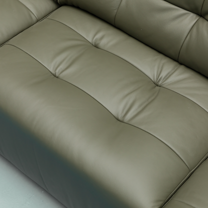 Klaussner Savana Leather Sectional Sofa with Power Sliding Seats