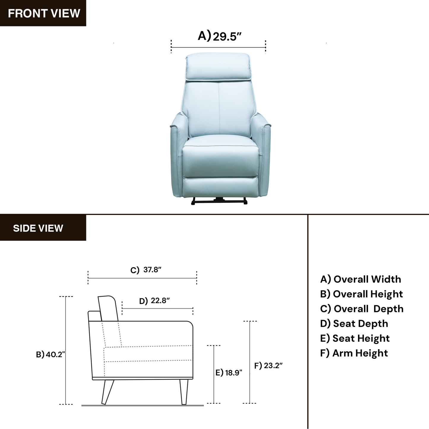 Klaussner Solaro Leather Recliner Chair