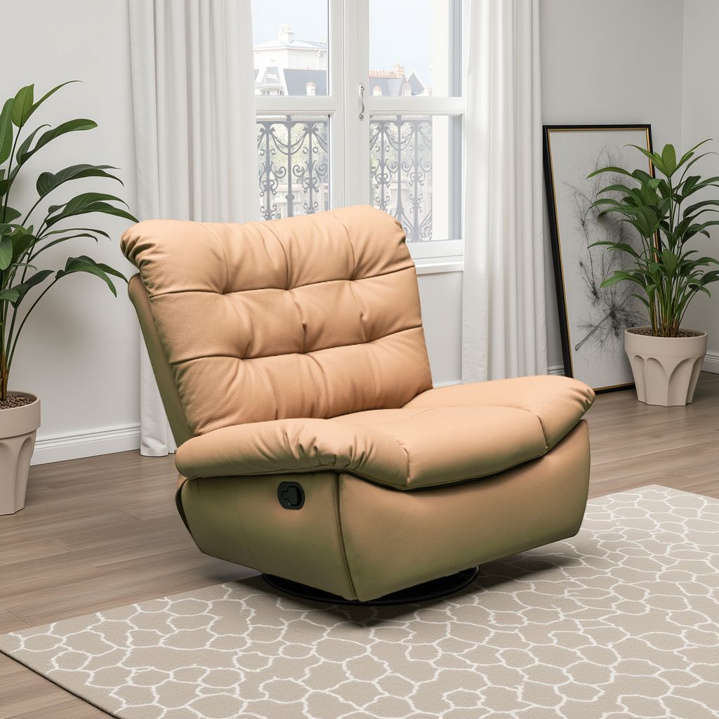 Klaussner Stella Swivel Glider Manual Recliner In Leather