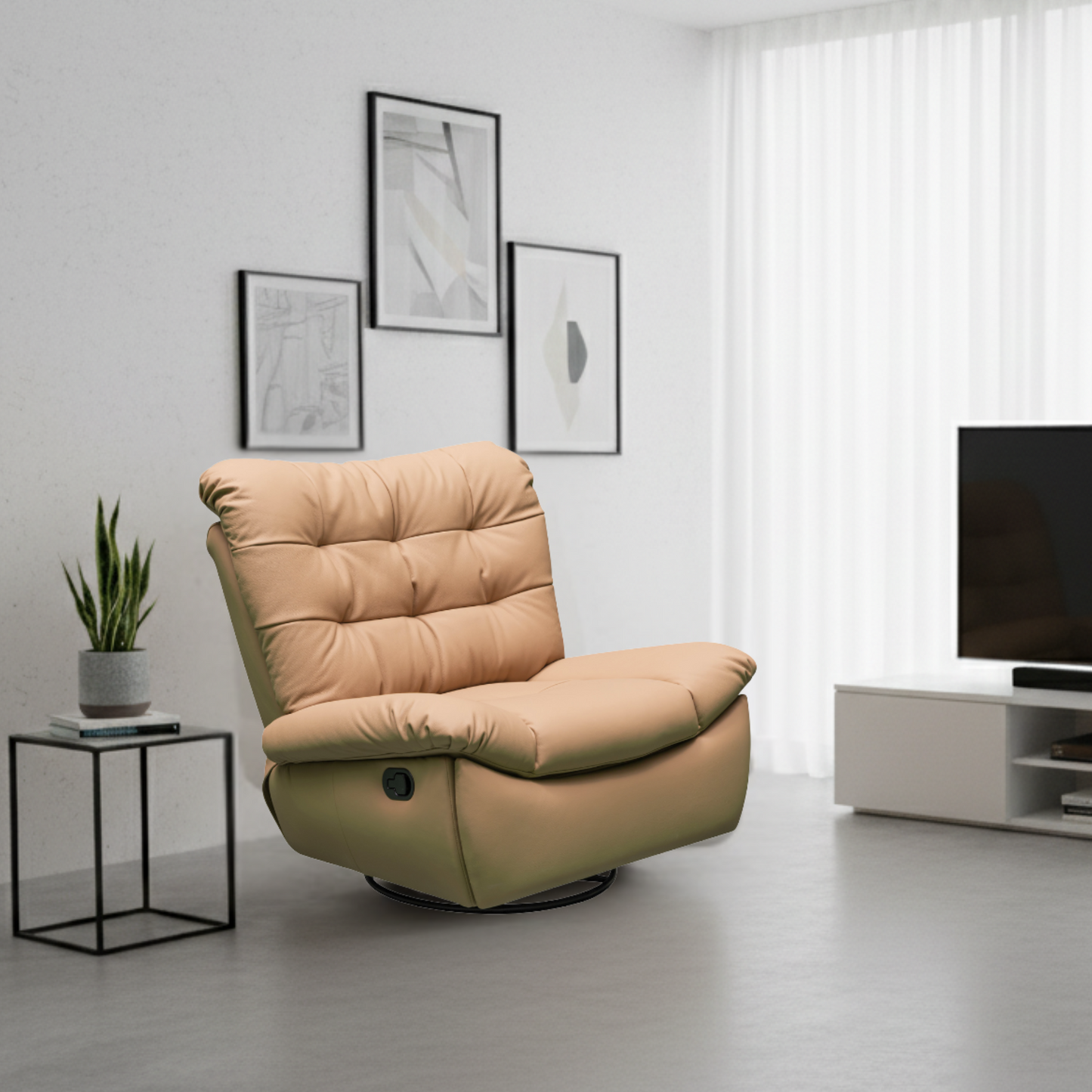 Klaussner Stella recliner in living room setting - lifestyle and scale reference for comfort design furniture