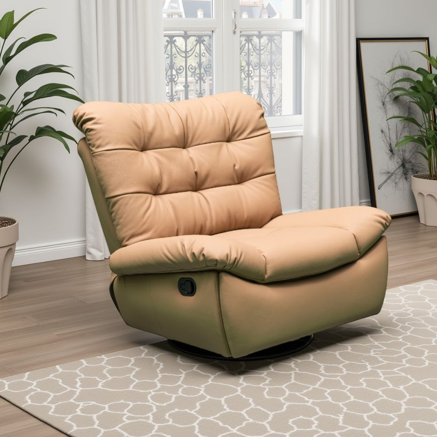 Klaussner Stella Swivel Glider Manual Recliner In Leather