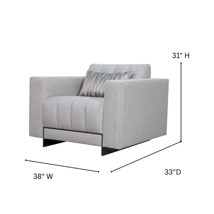 Klaussner Talento Gray Fabric Tufted Chair Dimensions-Comfort Furniture