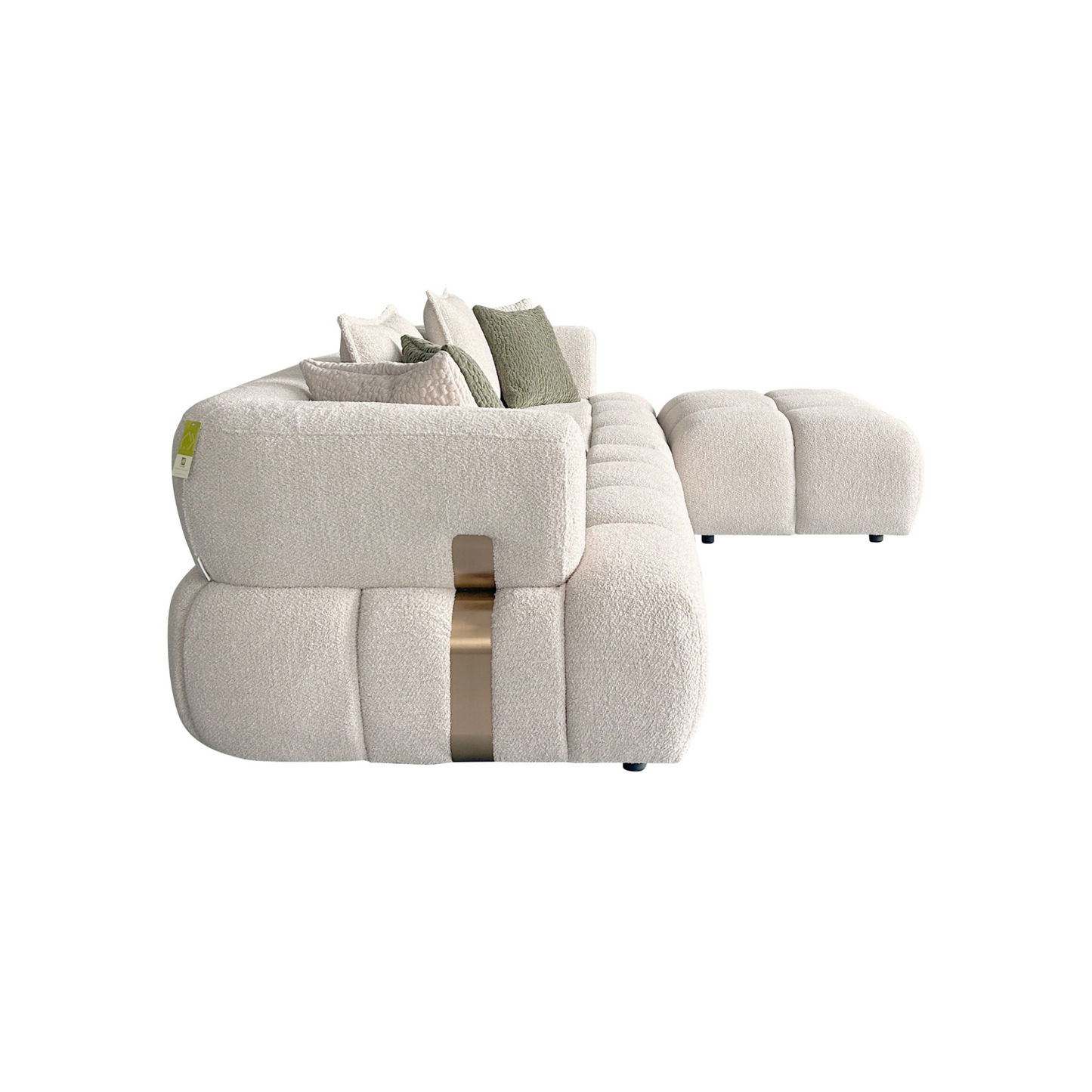 Klaussner Valenza Fabric Square Arms Sectional Sofa with Chaise-Comfort Design 