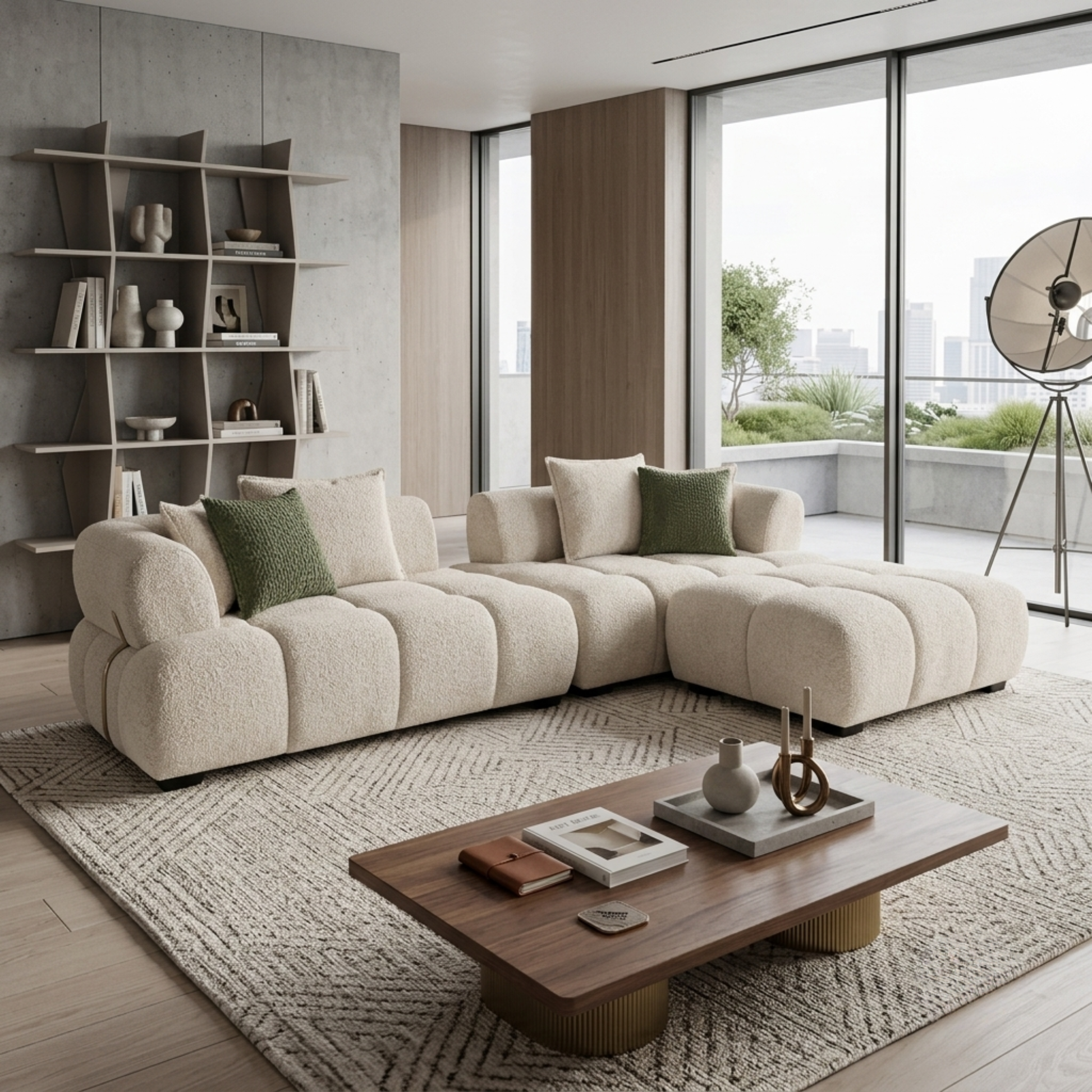 Klaussner Valenza Fabric Square Arms Sectional Sofa with Chaise-Comfort Design