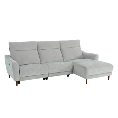 Klaussner Varenna Fabric Power Recliner Sectional Sofa with Chaise-Comfort Design Furniture