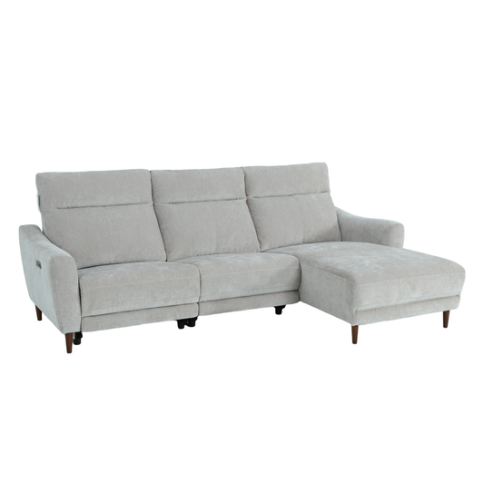 Klaussner Varenna Fabric Power Recliner Sectional Sofa with Chaise-Comfort Design Furniture