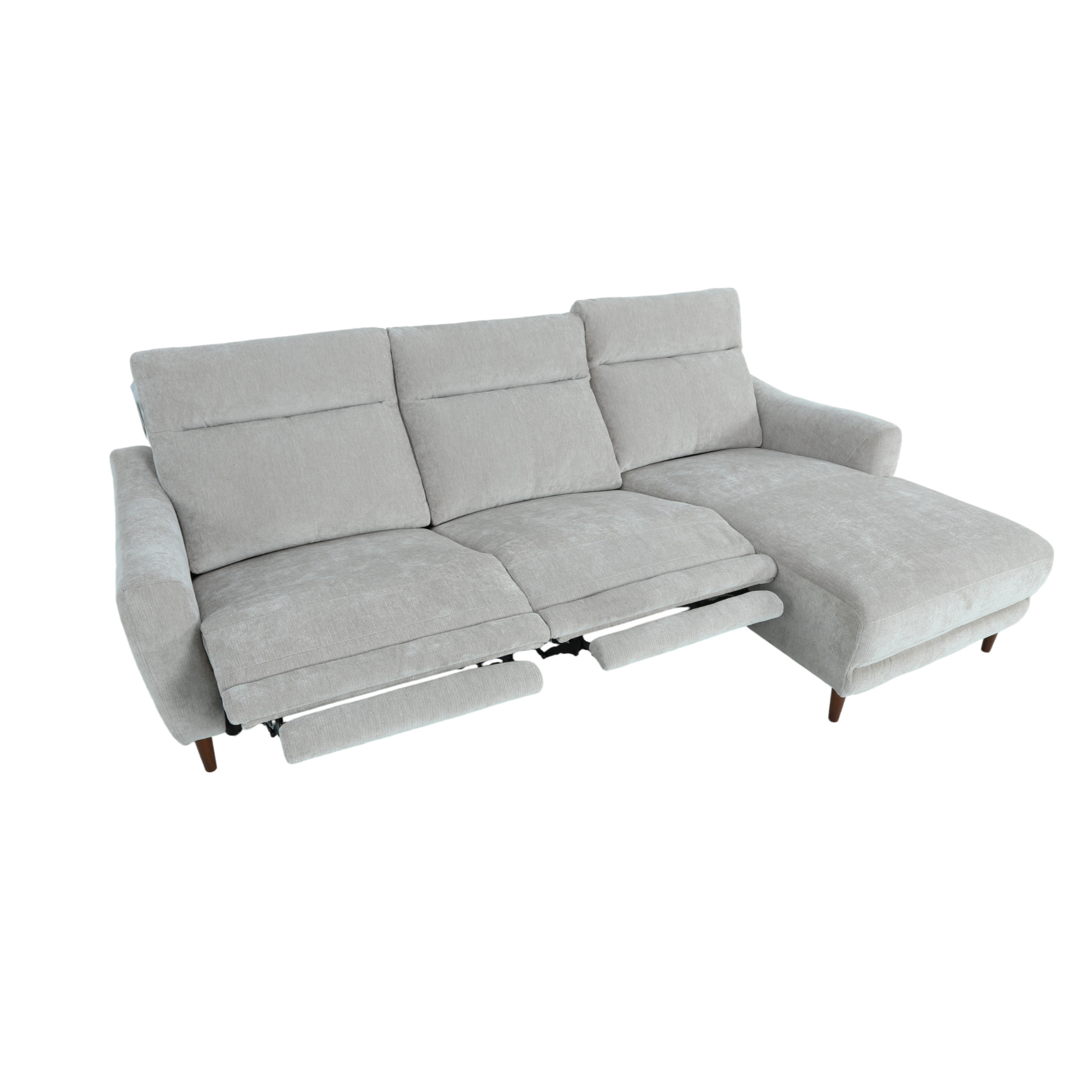 Klaussner Varenna Fabric Power Recliner Sectional Sofa with Chaise-Comfort Design Furniture