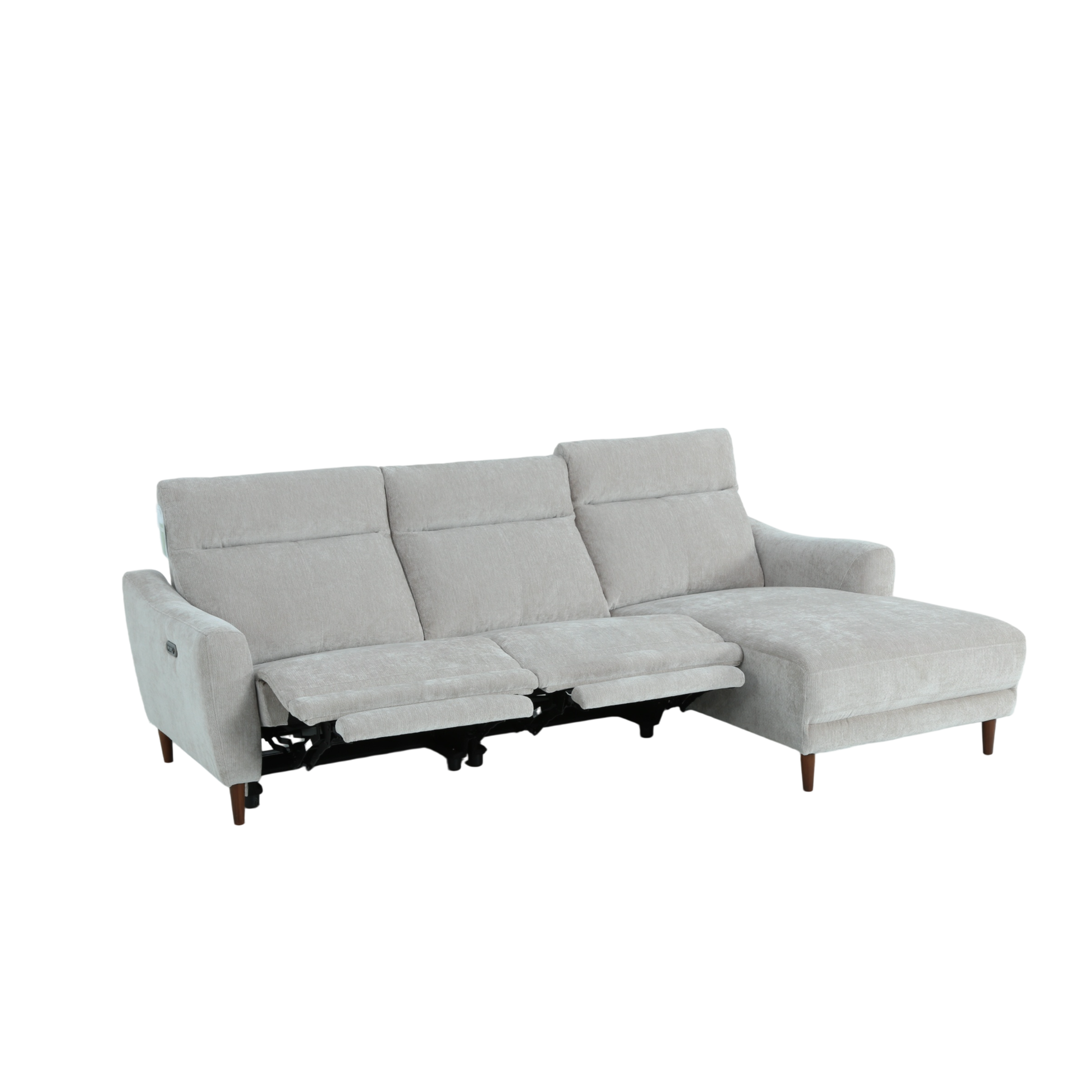 Klaussner Varenna Fabric Power Recliner Sectional Sofa with Chaise-Comfort Design Furniture