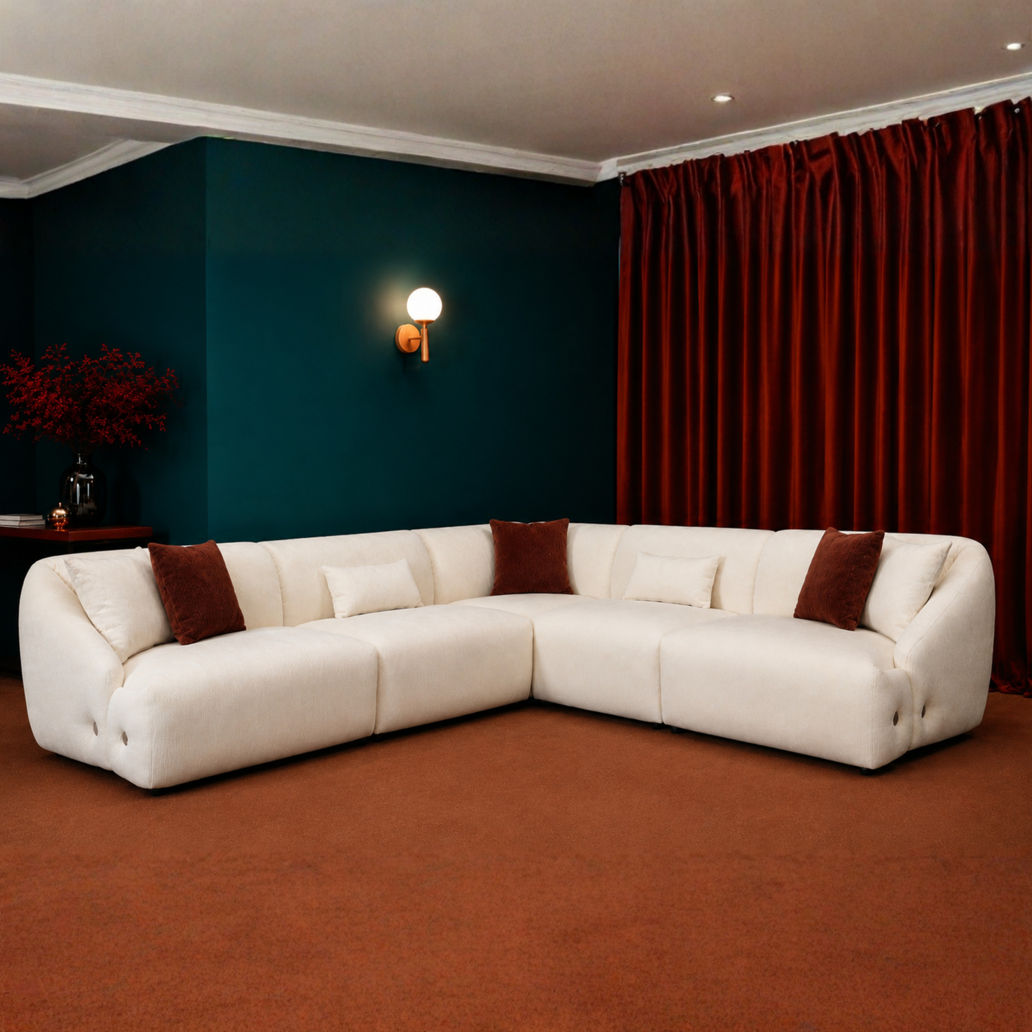 Klaussner Velessa Fabric Sectional Sofa with Straight arms-Comfort Design Furniture