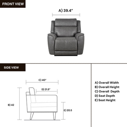 Klaussner Velisse Fabric Power Recliner Chair With Adjustable Headrest