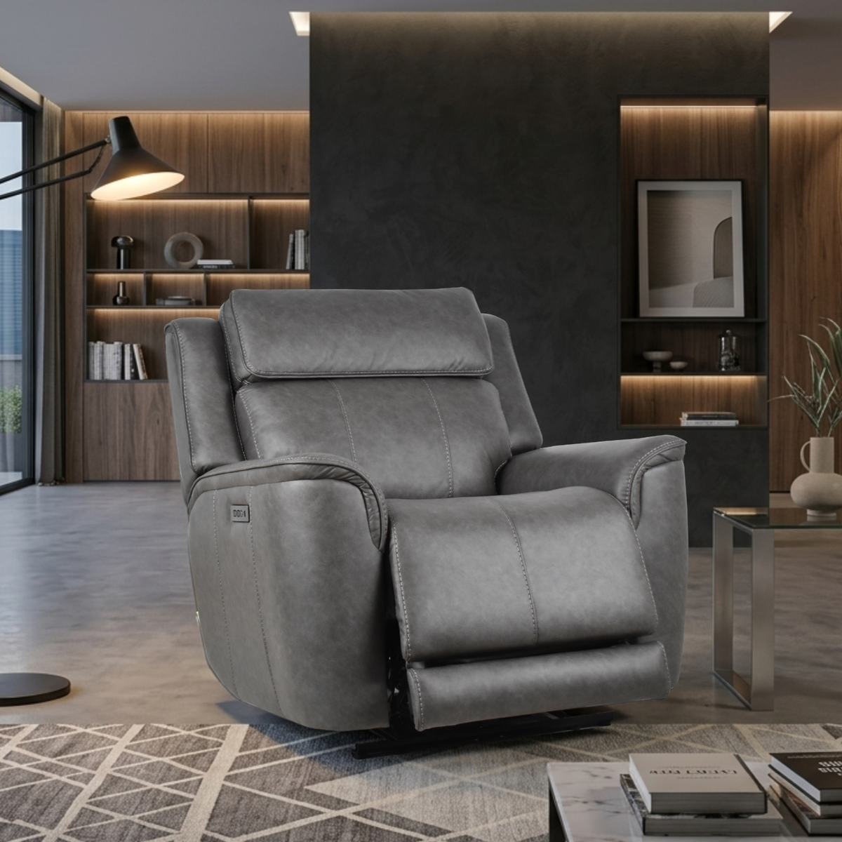 Klaussner Velisse Fabric Power Recliner Chair With Adjustable Headrest