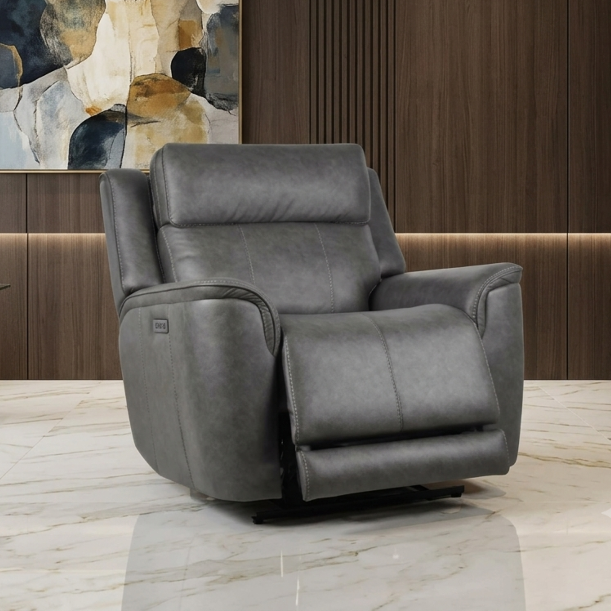 Klaussner Velisse Fabric Power Recliner Chair With Adjustable Headrest