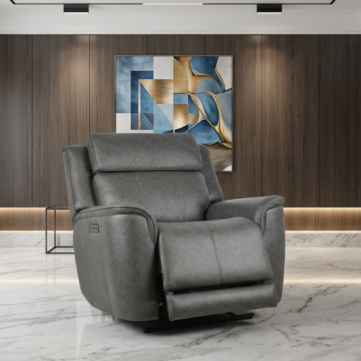 Klaussner Velisse Fabric Power Recliner Chair With Adjustable Headrest