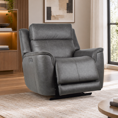 Klaussner Velisse Fabric Power Recliner Chair With Adjustable Headrest