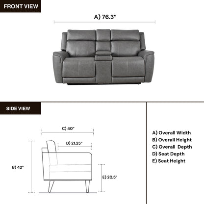 Klaussner Velisse Power Recliner Loveseat with Integrated Audio System