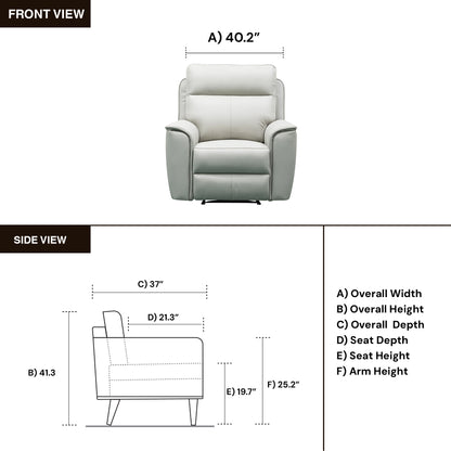Klaussner Verenzo Top Grain Leather Manual Recliner Chair