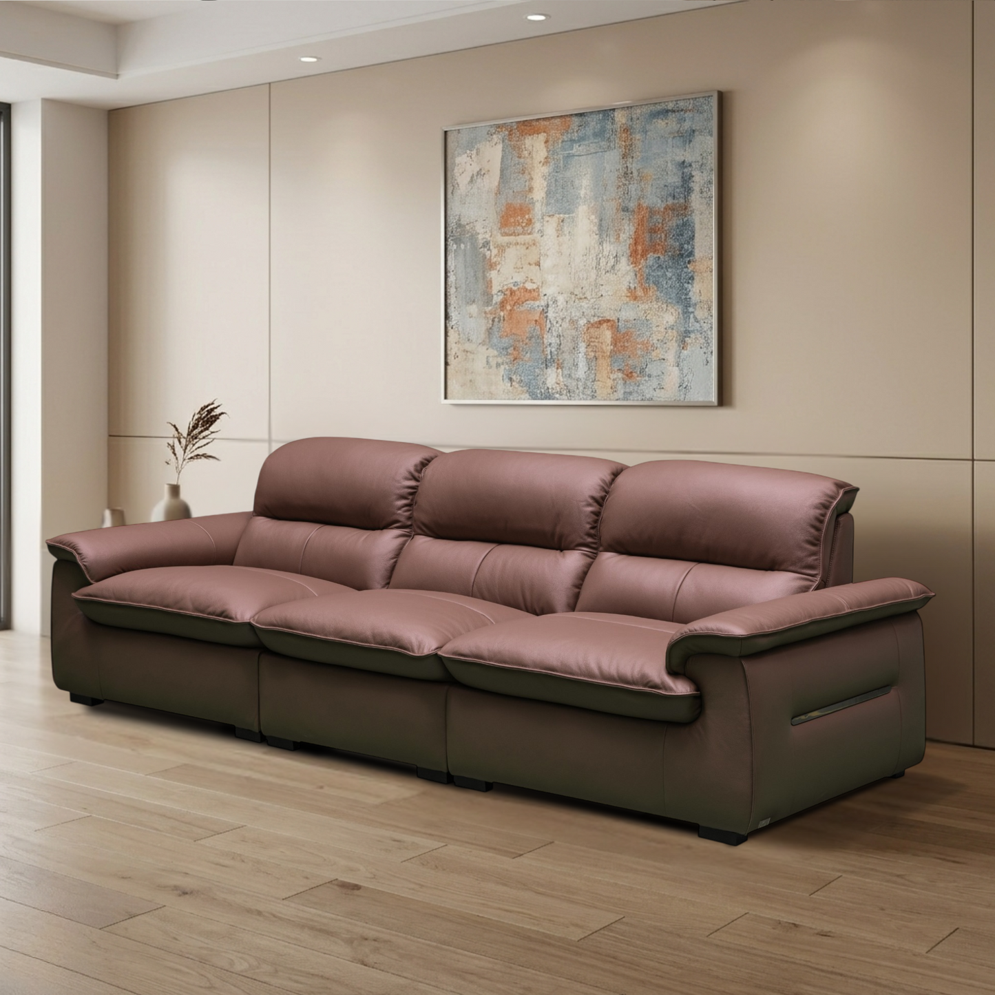 Klaussner Vionetta Leather Sofa In Dark Brown