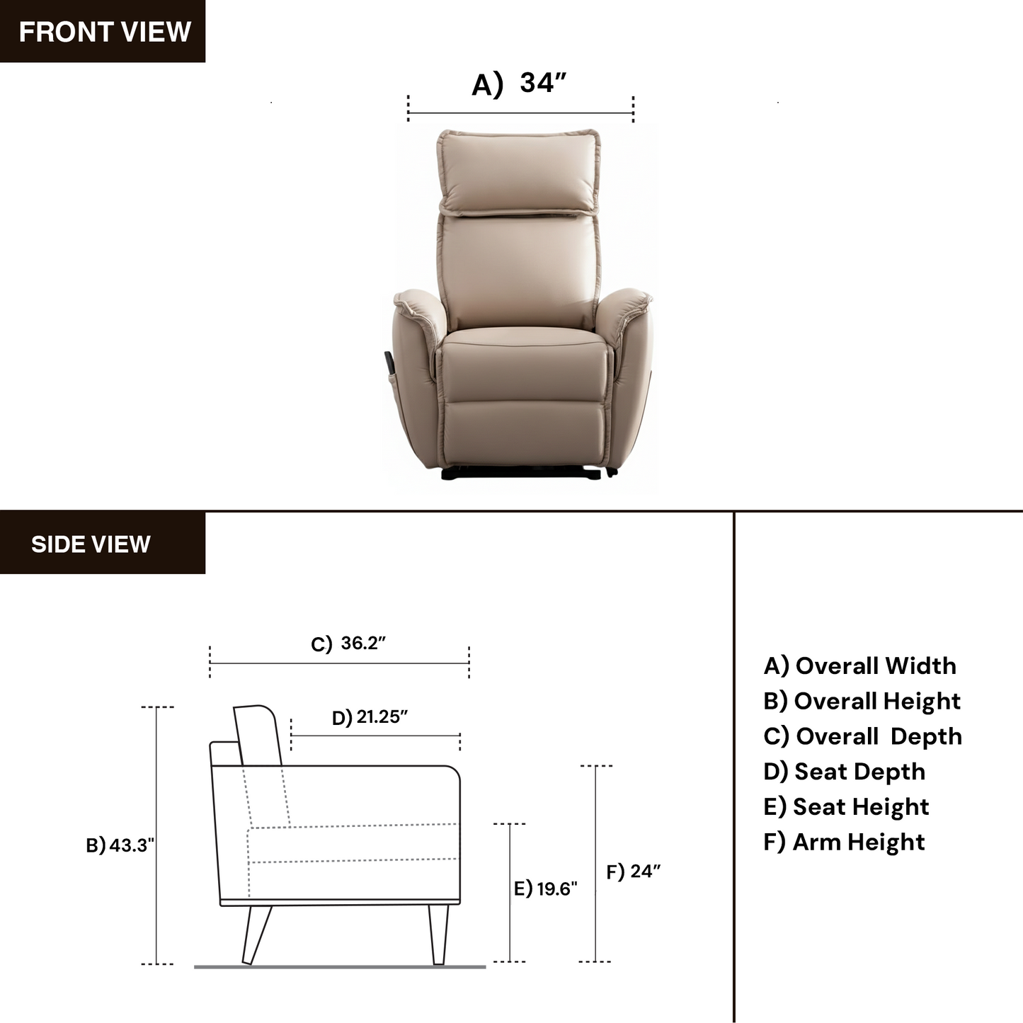 Klaussner Vivian Power Recliner Lift Chair