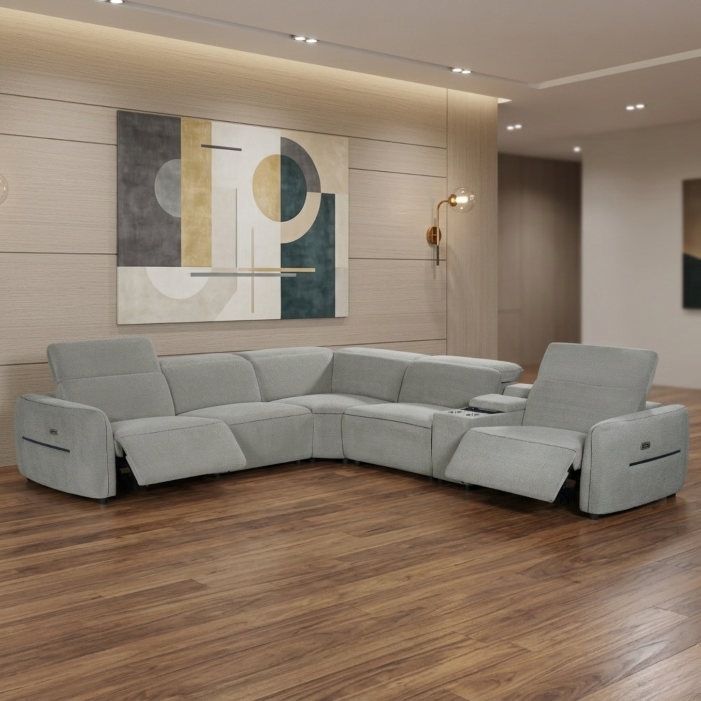 Klaussner Zentis Power Reclining Modular Sectional Sofa