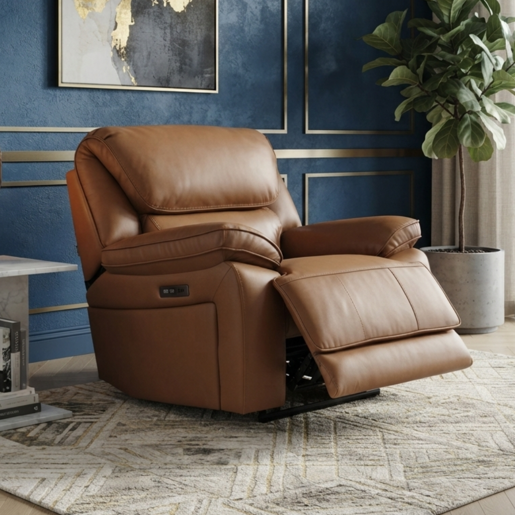 Klaussner Novera Dual Motor Power Recliner Chair with USB-C