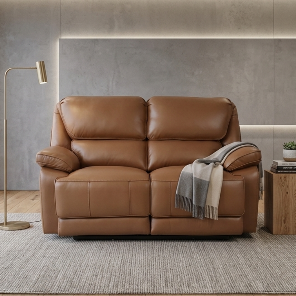 Klaussner Novera Leather Power Reclining Loveseat with USB-C