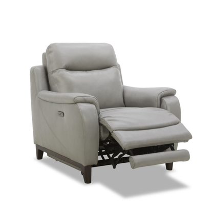 Lazaro Leather Power Recliner Chair | Extended Footrest | Gio Italia- Comfort Furniture