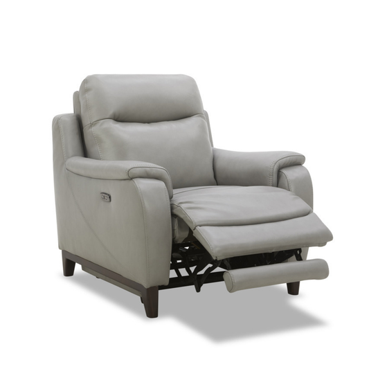 Lazaro Leather Power Recliner Chair | Extended Footrest | Gio Italia- Comfort Furniture