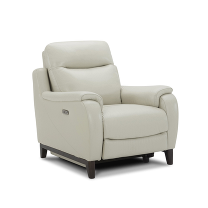 Lazaro Leather Power Recliner Chair | Extended Footrest | Gio Italia- Comfort Furniture