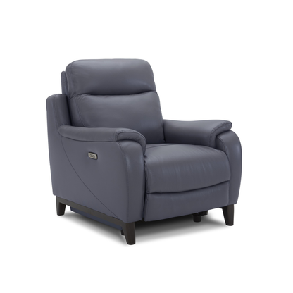 Lazaro Leather Power Recliner Chair | Extended Footrest | Gio Italia- Comfort Furniture