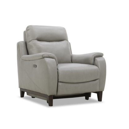 Lazaro Leather Power Recliner Chair | Extended Footrest | Gio Italia- Comfort Furniture