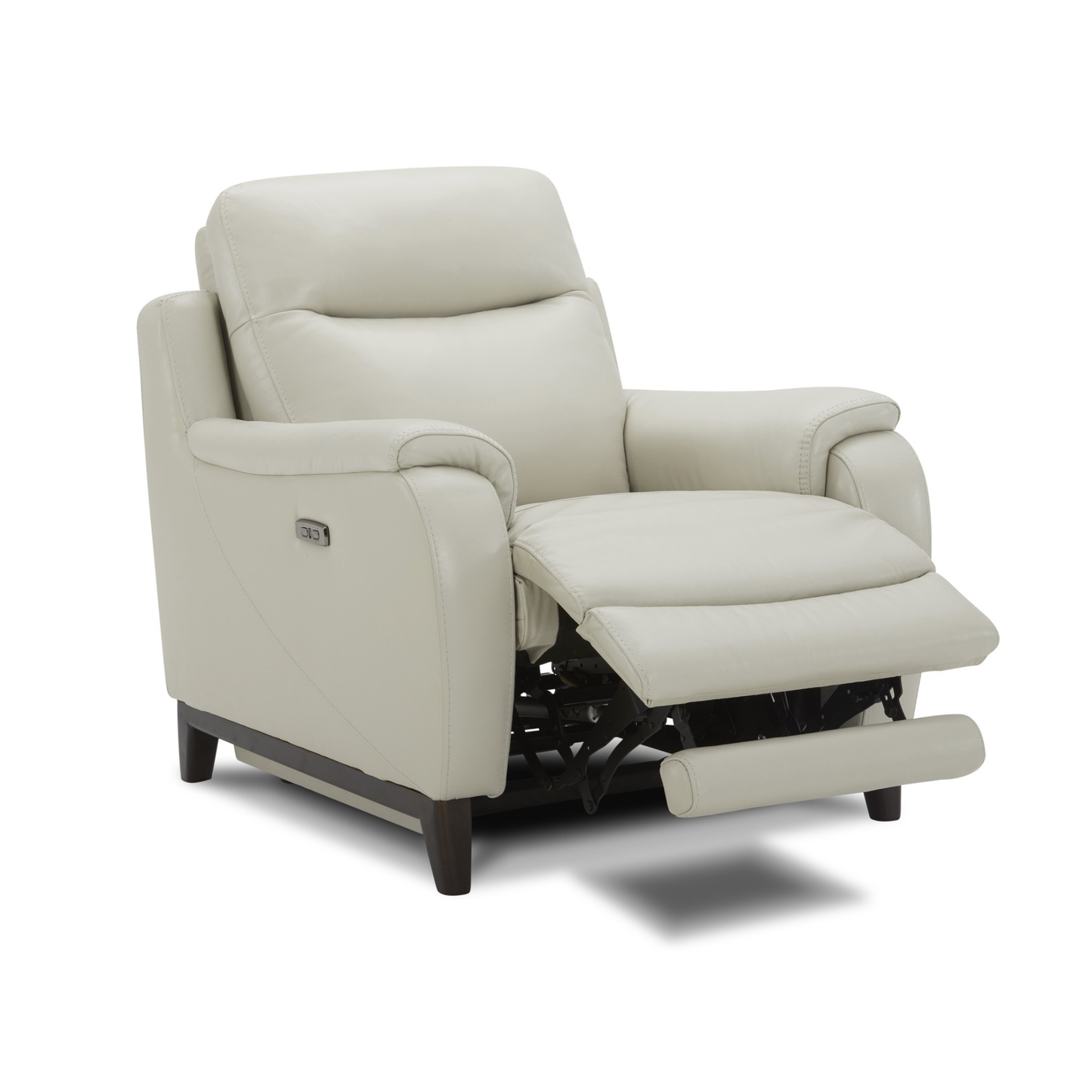 Lazaro Leather Power Recliner Chair | Extended Footrest | Gio Italia- Comfort Furniture