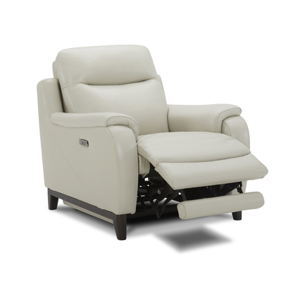 Lazaro Leather Power Recliner Chair | Extended Footrest | Gio Italia- Comfort Furniture