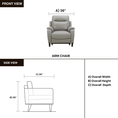 Lazaro Leather Power Recliner Chair | Extended Footrest | Gio Italia- Comfort Furniture