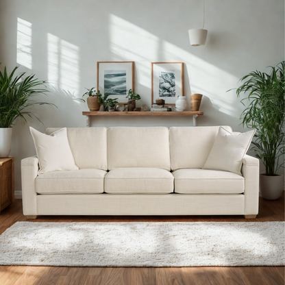 Universal Leah 3 Fabric Seater Sofa in Beige Color