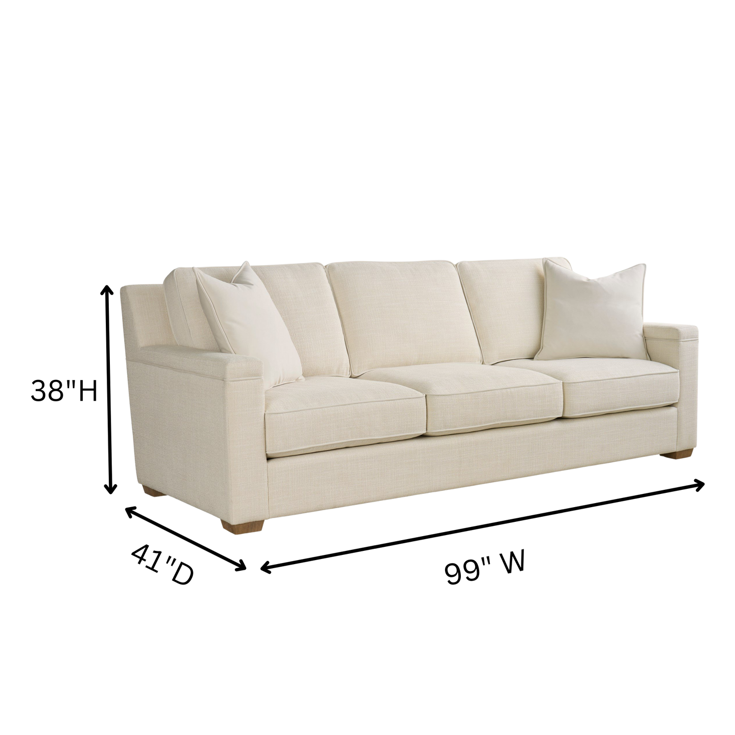 Universal Leah 3 Fabric Seater Sofa in Beige Color