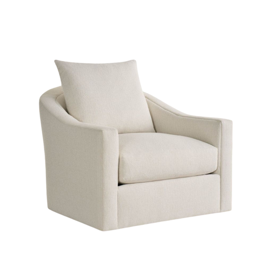 Universal Eli Fabric Swivel Chair In White
