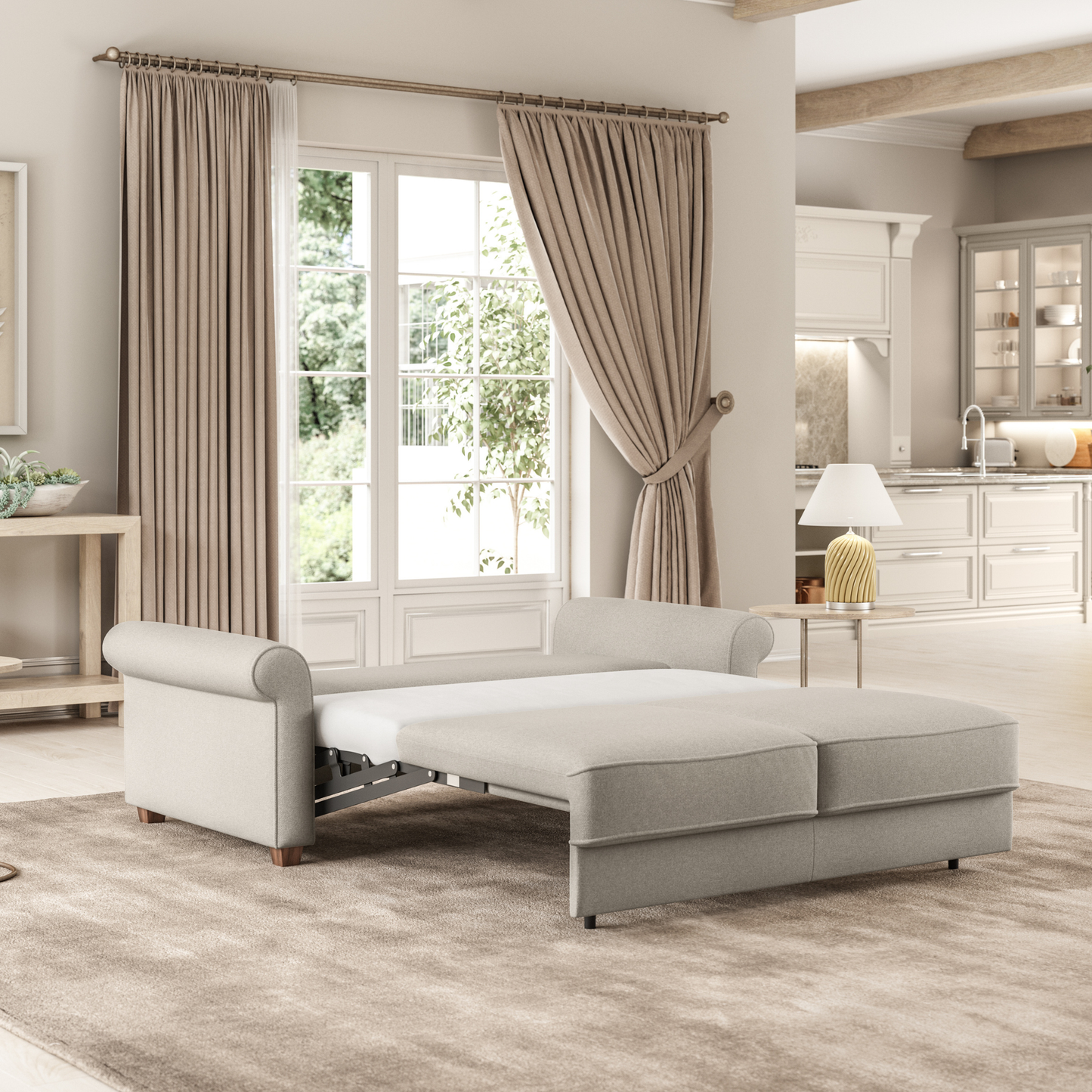 Luonto Casey Fabric Sleeper Sofa With Easy Lift Mechanism