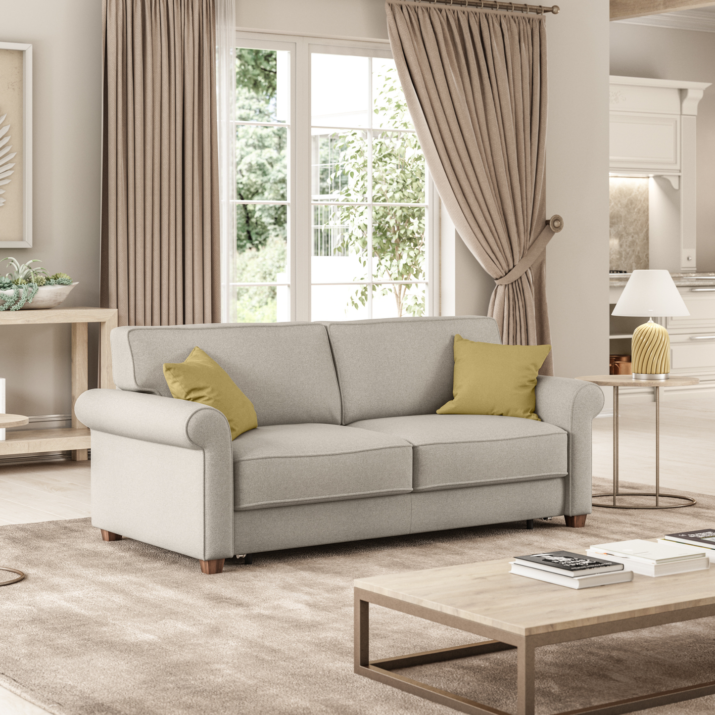 Luonto Casey Fabric Sleeper Sofa With Easy Lift Mechanism