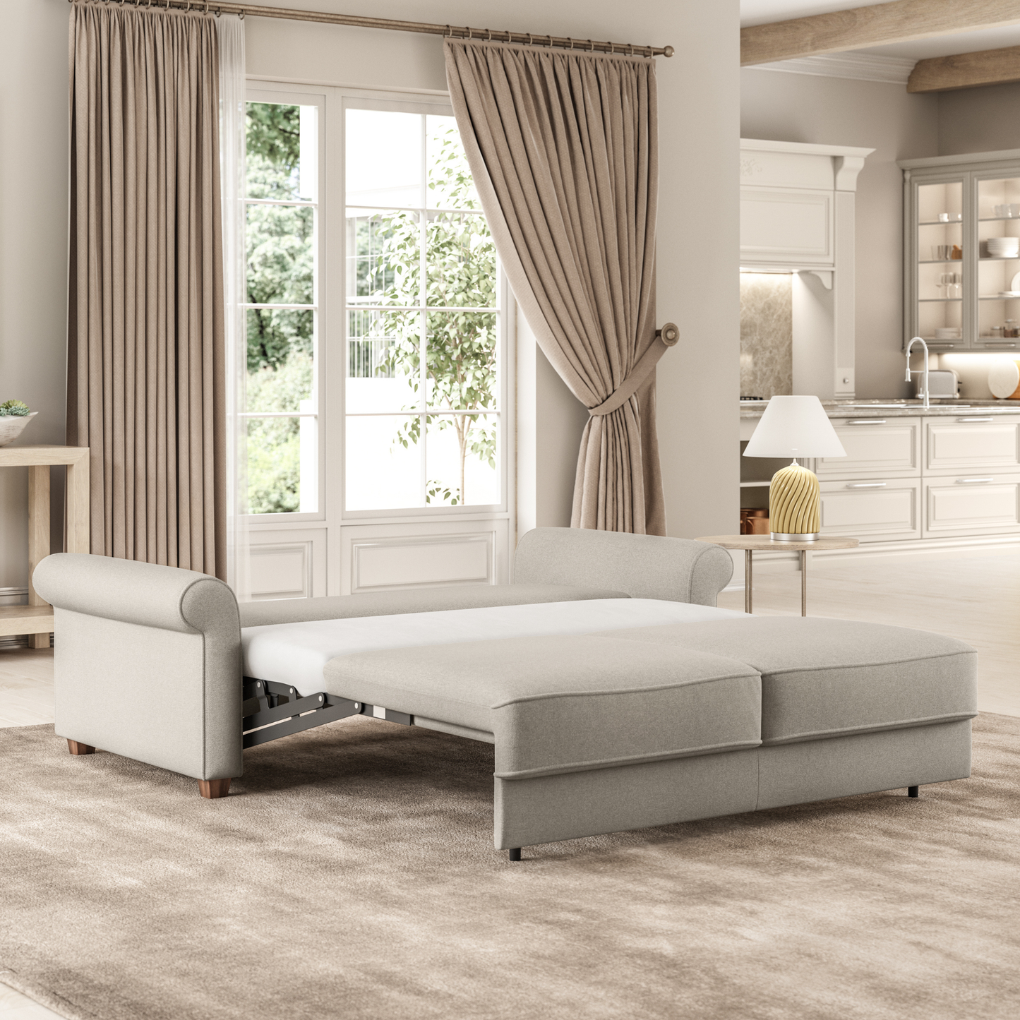 Luonto Casey Fabric Sleeper Sofa With Easy Lift Mechanism