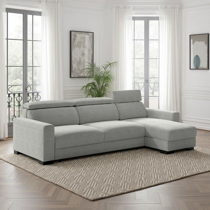 Luonto Elliot Fabric Reversible Chaise Sleeper Sectional Sofa (King/Queen)