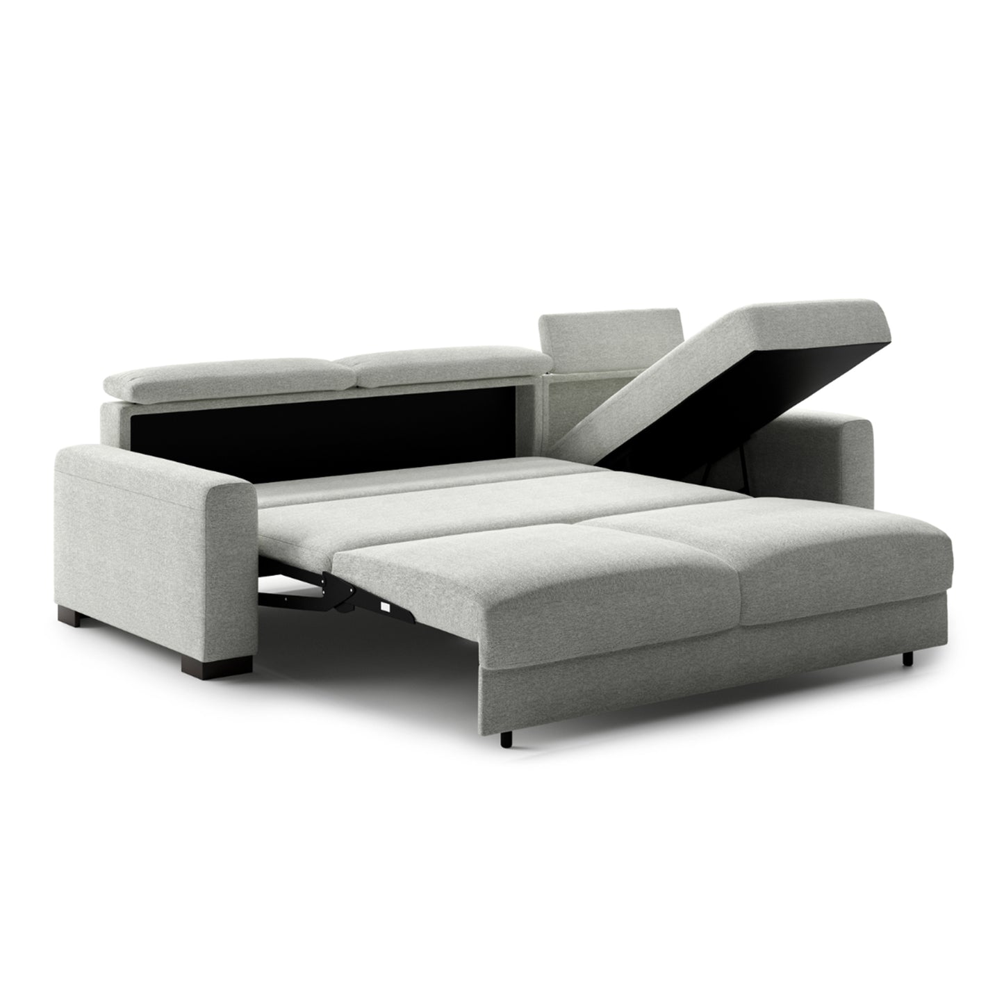 Luonto Elliot Fabric Reversible Chaise Sleeper Sectional Sofa (King/Queen)